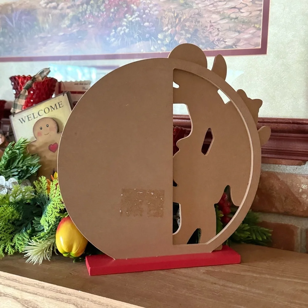 Holiday Gingerbread Spice and Everything Nice Wooden Table Décor - Red